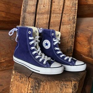Royal blue converse high tops all star